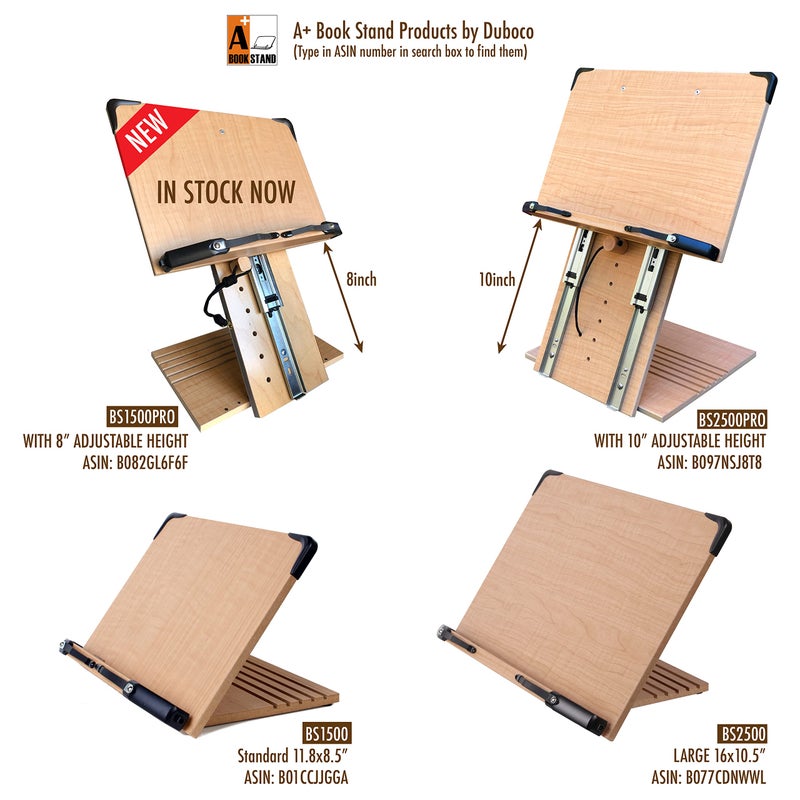 A+ Book Stand BS1500 11.8x8.5 Portable Adjustable Foldable Bookstand Holder for Reading Hands Free Large Thick Heavy Textbooks Cookbooks Tablets - Image 5